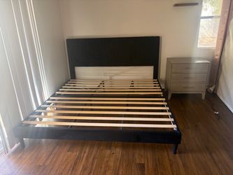 King size bed frame and nightstand