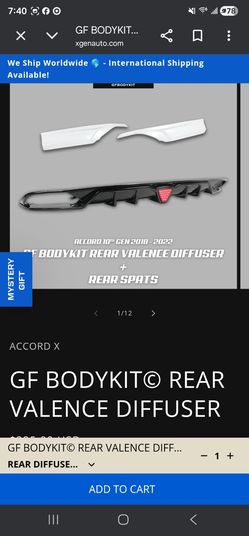 Rear defuser tenth gen accord 18-22