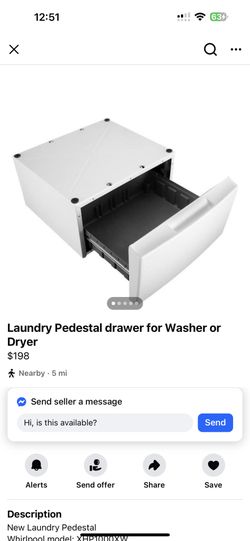 Laundry pedestal drawer Riser Washer Dryer Maytag