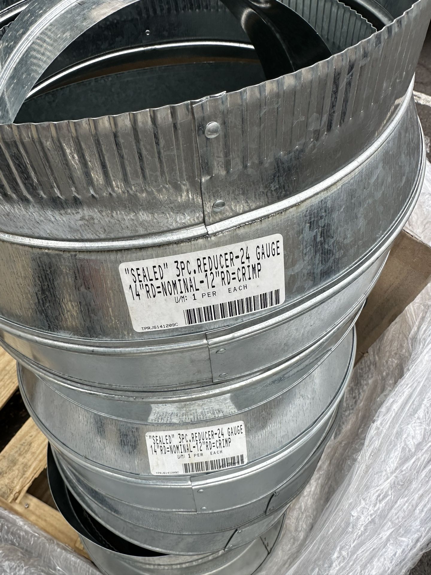 "SEALED" 3PC. REDUCER-24 GAUGE 14"RD-NOMINAL -