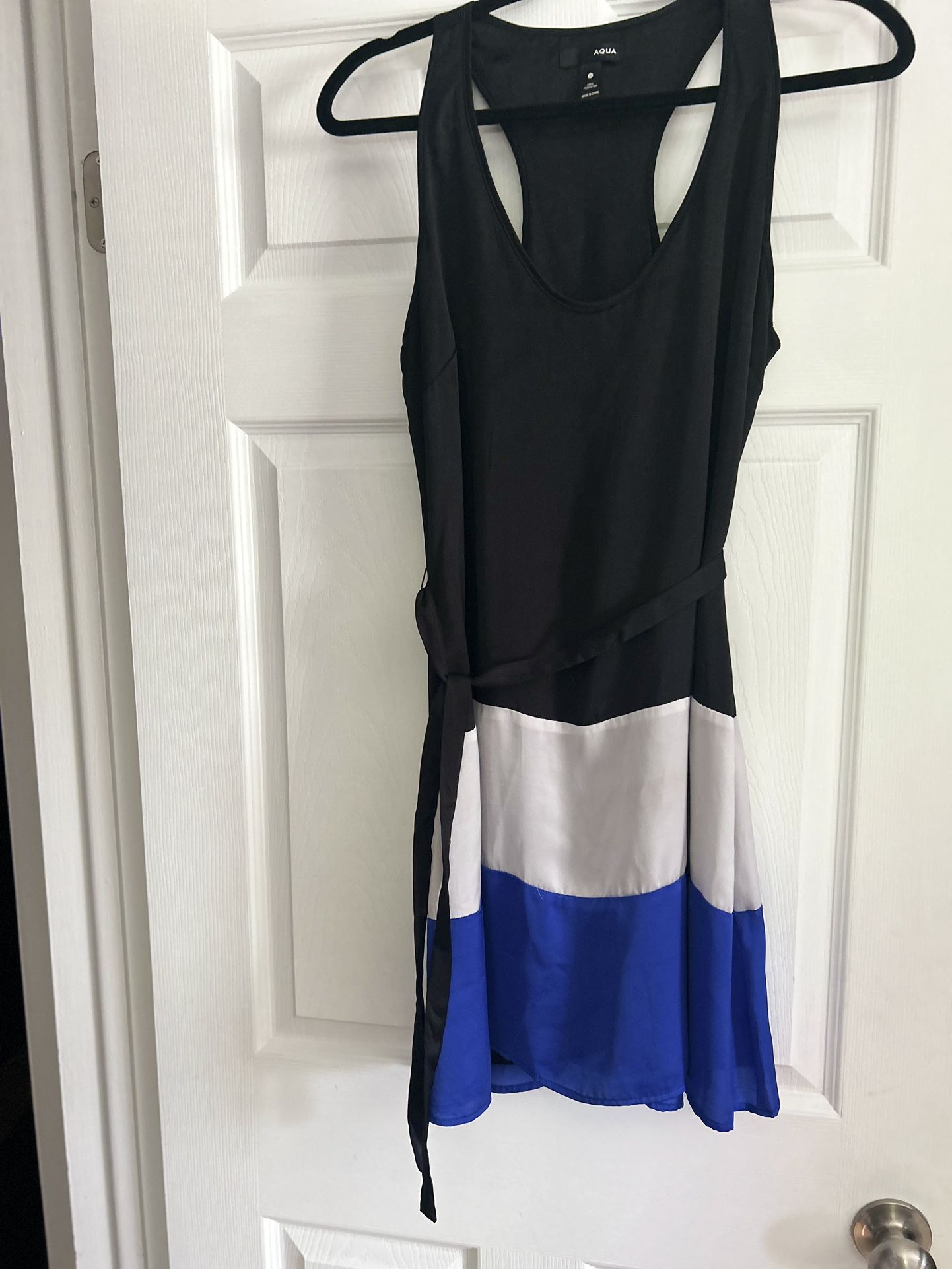 Women’s Size Small Black, Silver And Blue Short Dress $15
