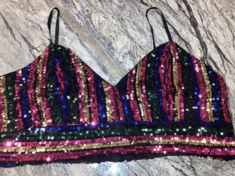 In her MOOD : Striped sequin bralette SIZE 24 for Sale in