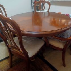 round wooden dining table set 