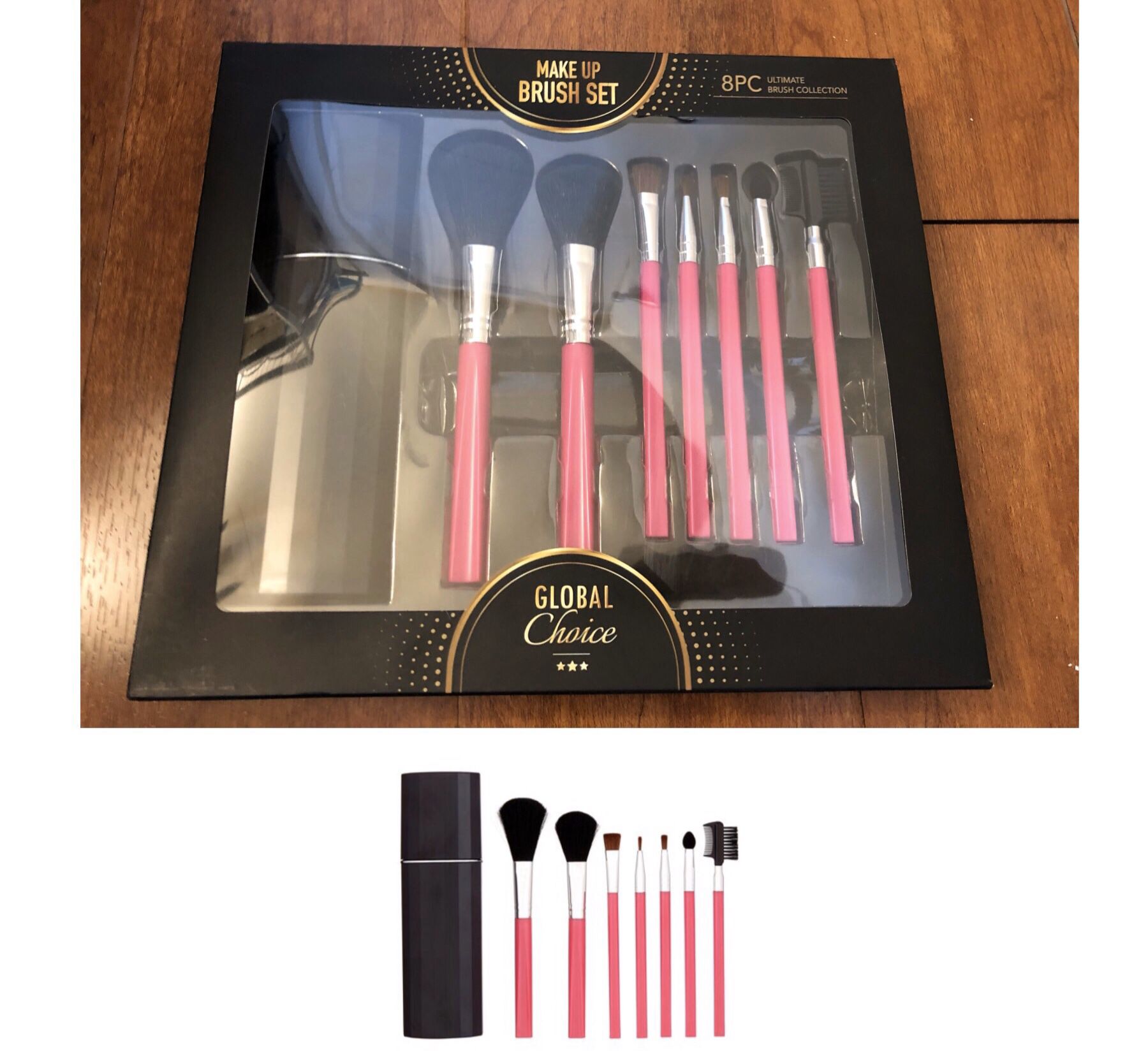 Brand new 8-piece Pink Makeup Brush Travel Set.(pick up only