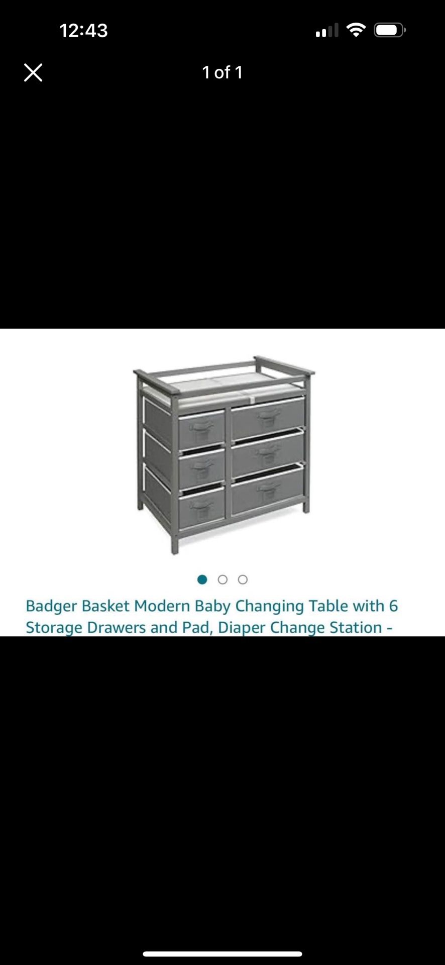 Badger Basket Changing Table w/6 Drawers