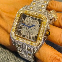 Designer Diamond Iced Watch