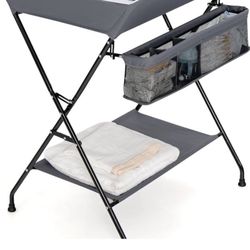Grey Tall Changing Table 