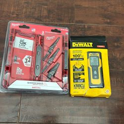 Dewalt Laser  Measurer  100ft Range And  Milwaukee  Step Drill But Set