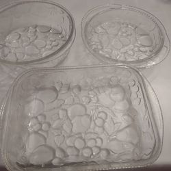 VINTAGE LIBBY FRUIT EMBOSSED GLASSWARE SET