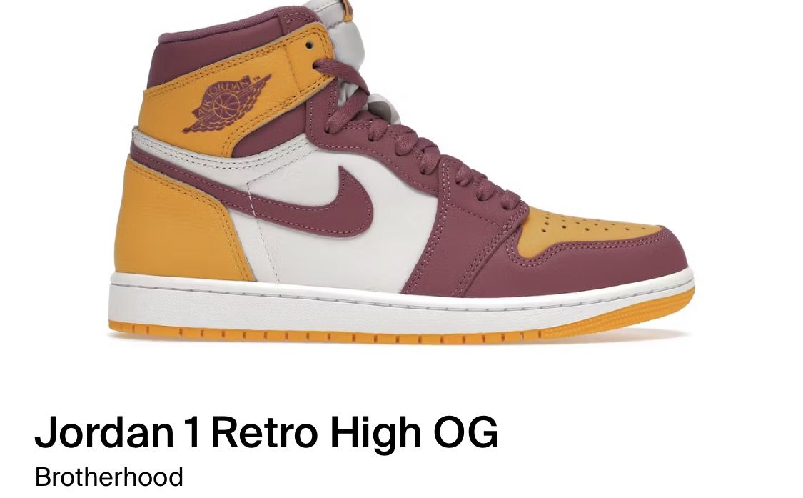 Air Jordan 1-Retro high OG "brotherhood" Size 11 / $180