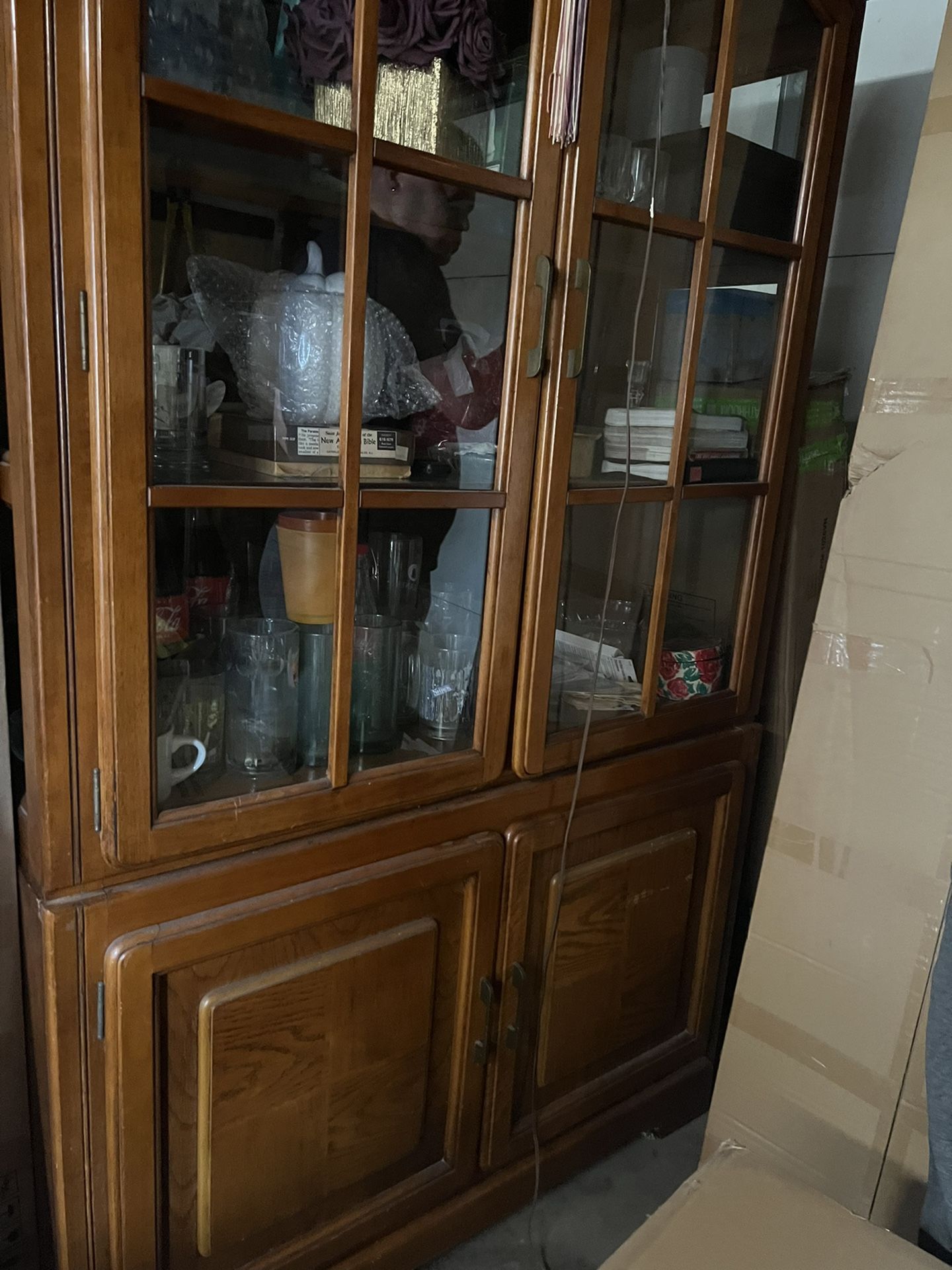 Armoire Display China Cabinet Vintage