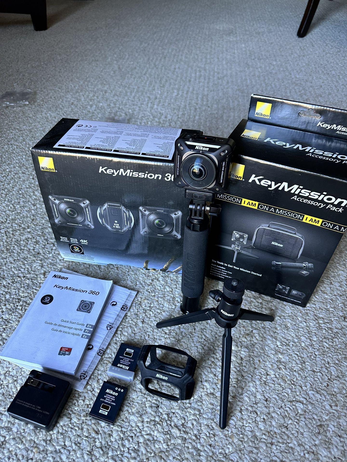 NIKON KEYMISSION 4K 360°DIGITAL ACTION CAMERA with ACCESSORIES