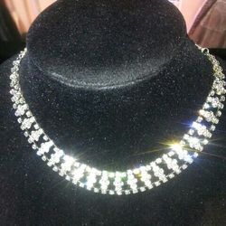 Choker Necklace Cz Stone.very Nice