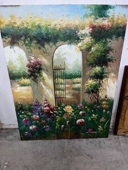 Large Oil Painting On Canvas Artist Signed