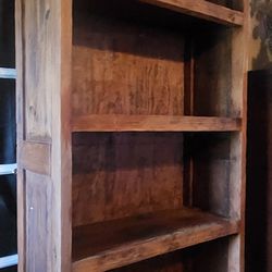 Vintage Pine Wood Bookcase / Shelve