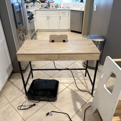 Standard Wooden desk With Outlets- (with free Printer)