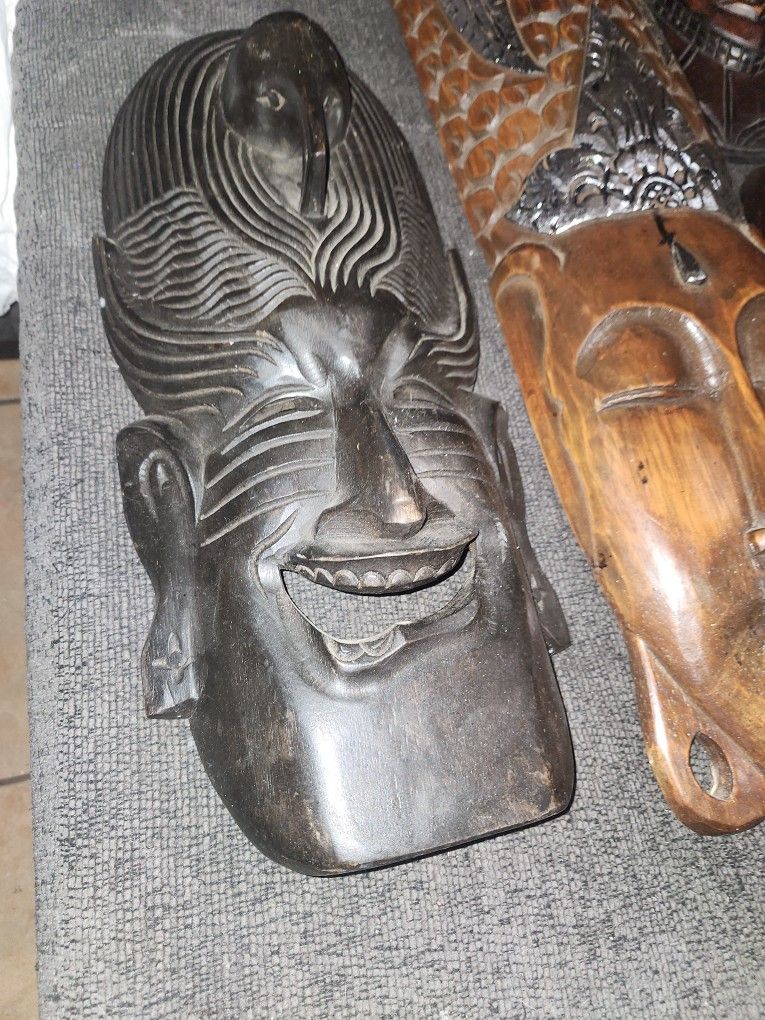 Wood Masks Wall Decorations