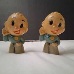 RARE ITEM! ~ 1949-50' LENNY LENOX Vintage Antique ~ Salt & Pepper Shaker Advertising....asking $50.00