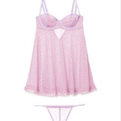 New With Tags Aubrey Unlined Babydoll And Thong Panty