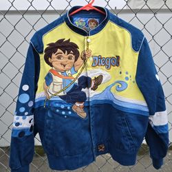 Vintage y2k Go Diego Go Nickelodeon JH Design Jacket Coat Size 13-14