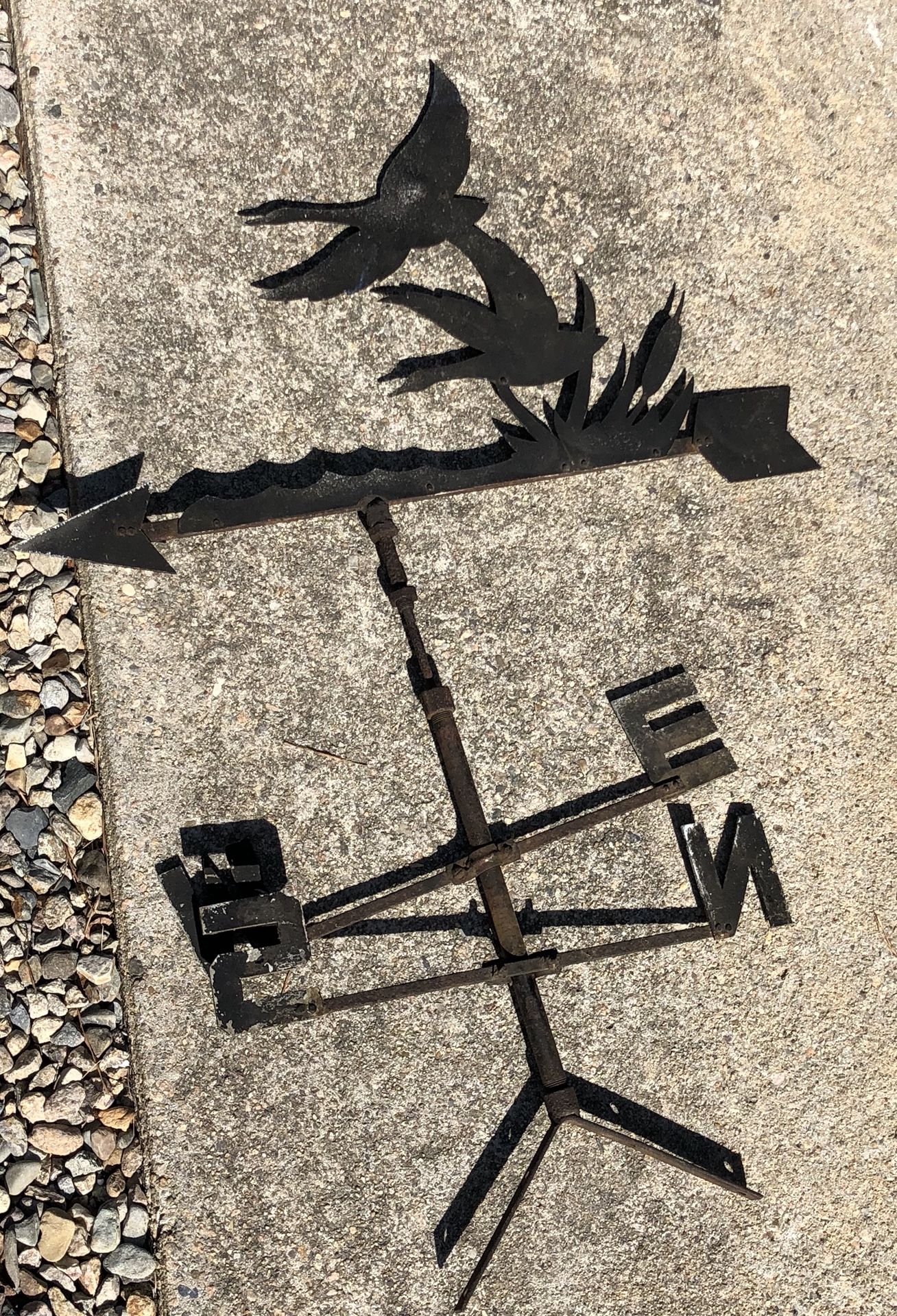 Black Thin metal Weathervane with directionals, Farm geese