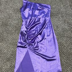 Medium One Shoulder Purple Windsor Dress 