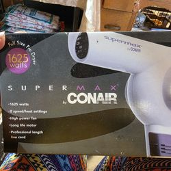 Vintage Supermax By Conair 2-Speed Electric Hair Blow Dryer 1600watt  Works