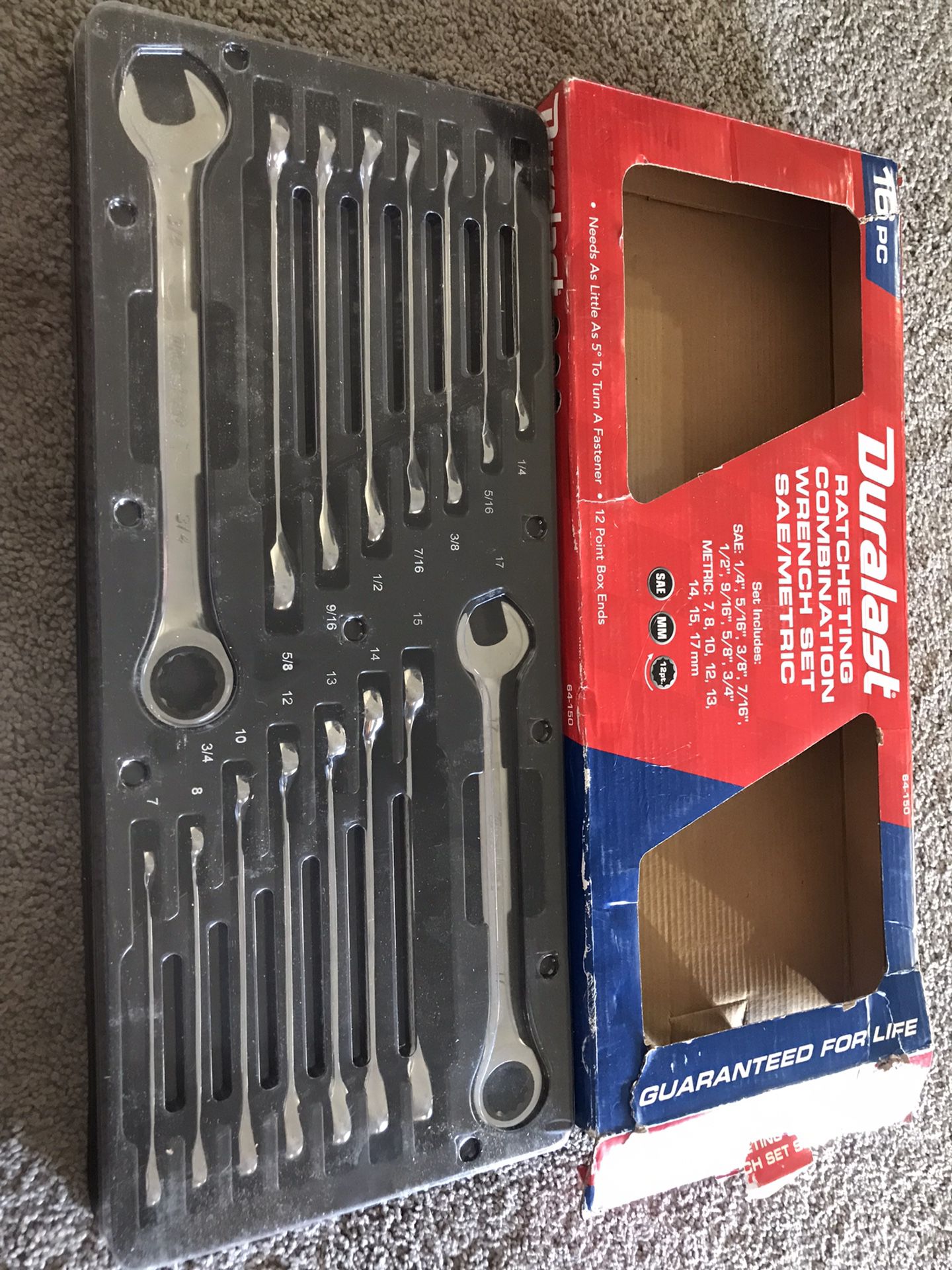 Ratcheting Combination Wrench Set 