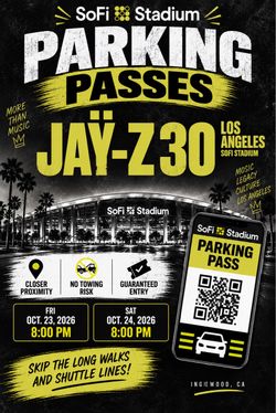 SoFi Stadium Parking Pass for Jay-Z 30 Tour