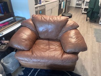 Leather oversized armchair