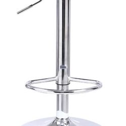 KKTONER Round Bar Stool PU Leather with Footrest Height Adjustable Swivel Pub Chair Home Kitchen Bar stools Backless Stool (Black)