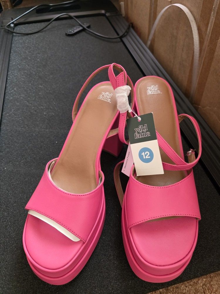 Hot Pink Strappy Heels - New With Tags