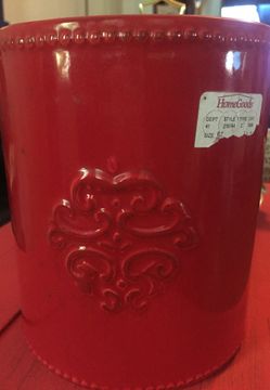 Red utensil vase
