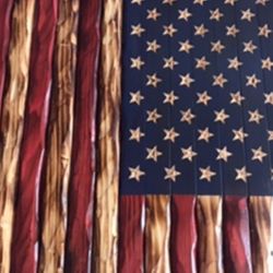 Handmade Wood American flag