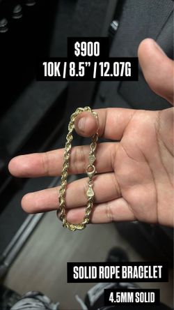 10K Solid Rope Bracelet