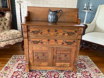 One-of-a-Kind Antique Oak Washstand / Commode / Dry Sink / Nightstand Cabinet