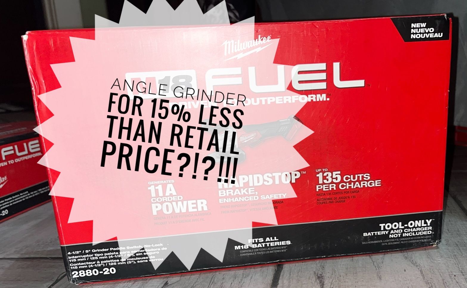 Milwaukee FUEL M18 Angle Grinder/Grinder Paddle Switch No Lock