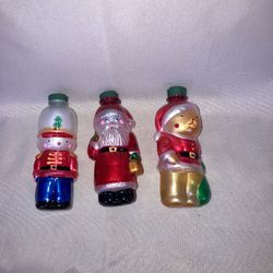 AVON Vintage Glass Light Covers Bear Soldier And Santa