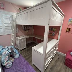Bunk Bed With Dresser/Desk Underneath