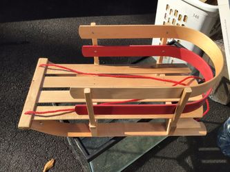 Child’s Wooden Sled NEW Made In Canada , For Pulling Child Or Winter ( Xmas) Decorating On Porch
