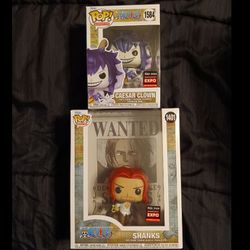One Piece Shanks Wanted Poster And Caesar Clown Funkos