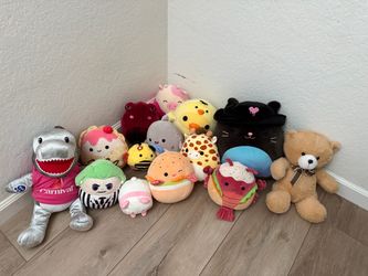 Plush Lot of 14: Carnival Cruise Build-A-Bear Shark, Beetlejuice, Squishmallows & More