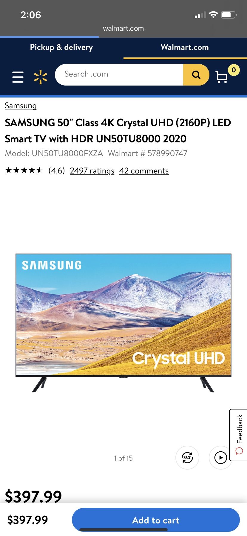 Samsung 50 Inch 4K Smart Tv