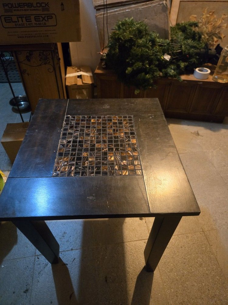 Brown Mosaic Tile End Tables