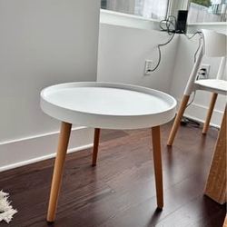 White Wood Side Table
