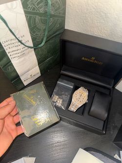 Moissanite AP watch two tone yellow gold Arabic dial