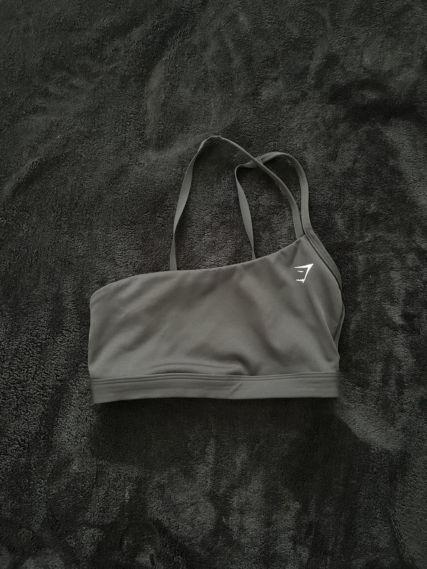 Gymshark One Shoulder Sports Bra (Black)