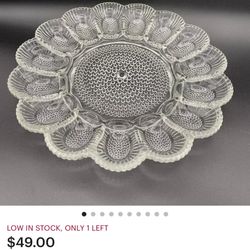 Glass Deviled Egg Dish 