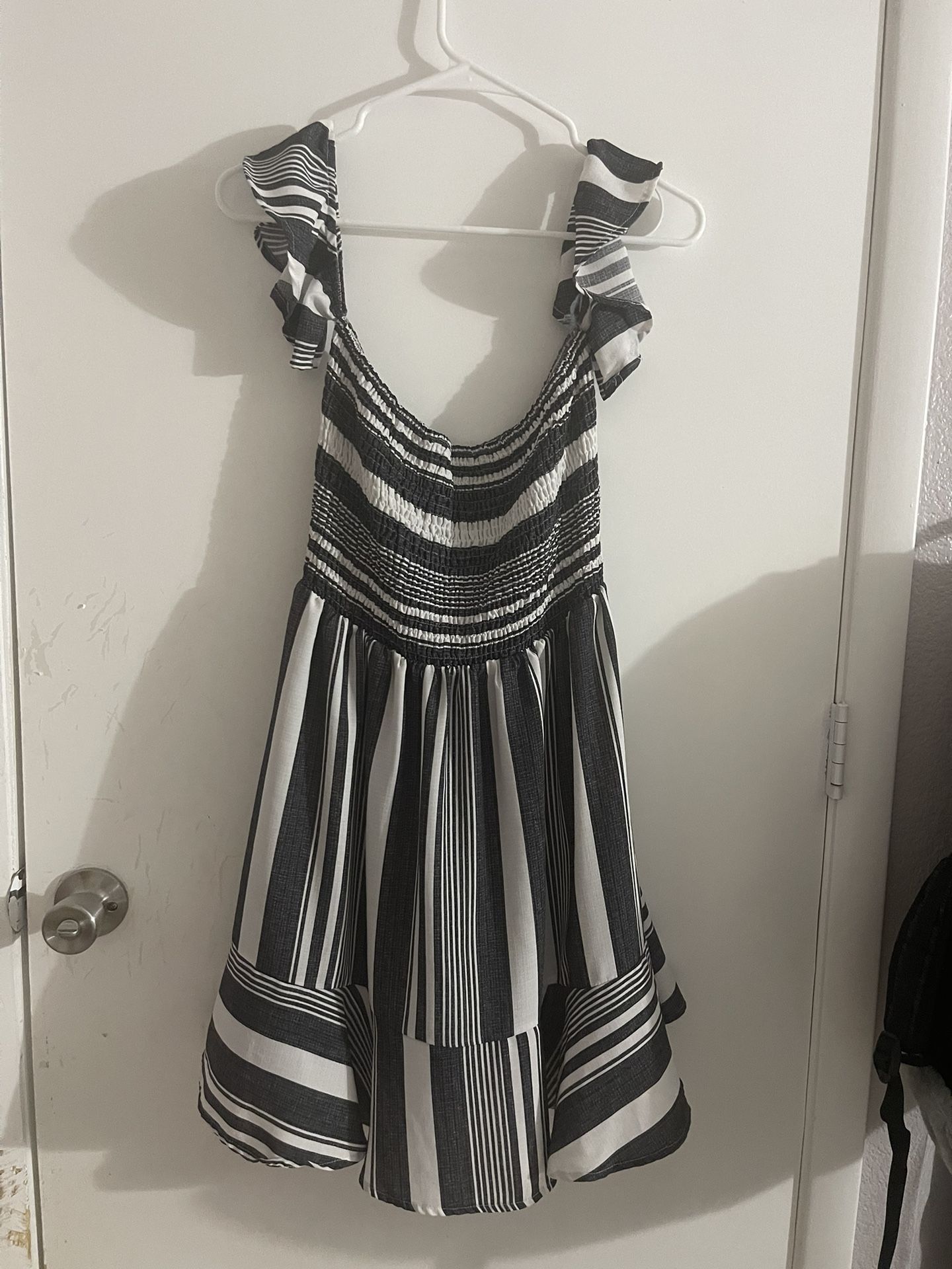Grey/blue And White Dress