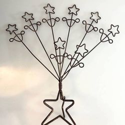 Metal Christmas Star Tree Holiday Photo Picture Card Holder Decor